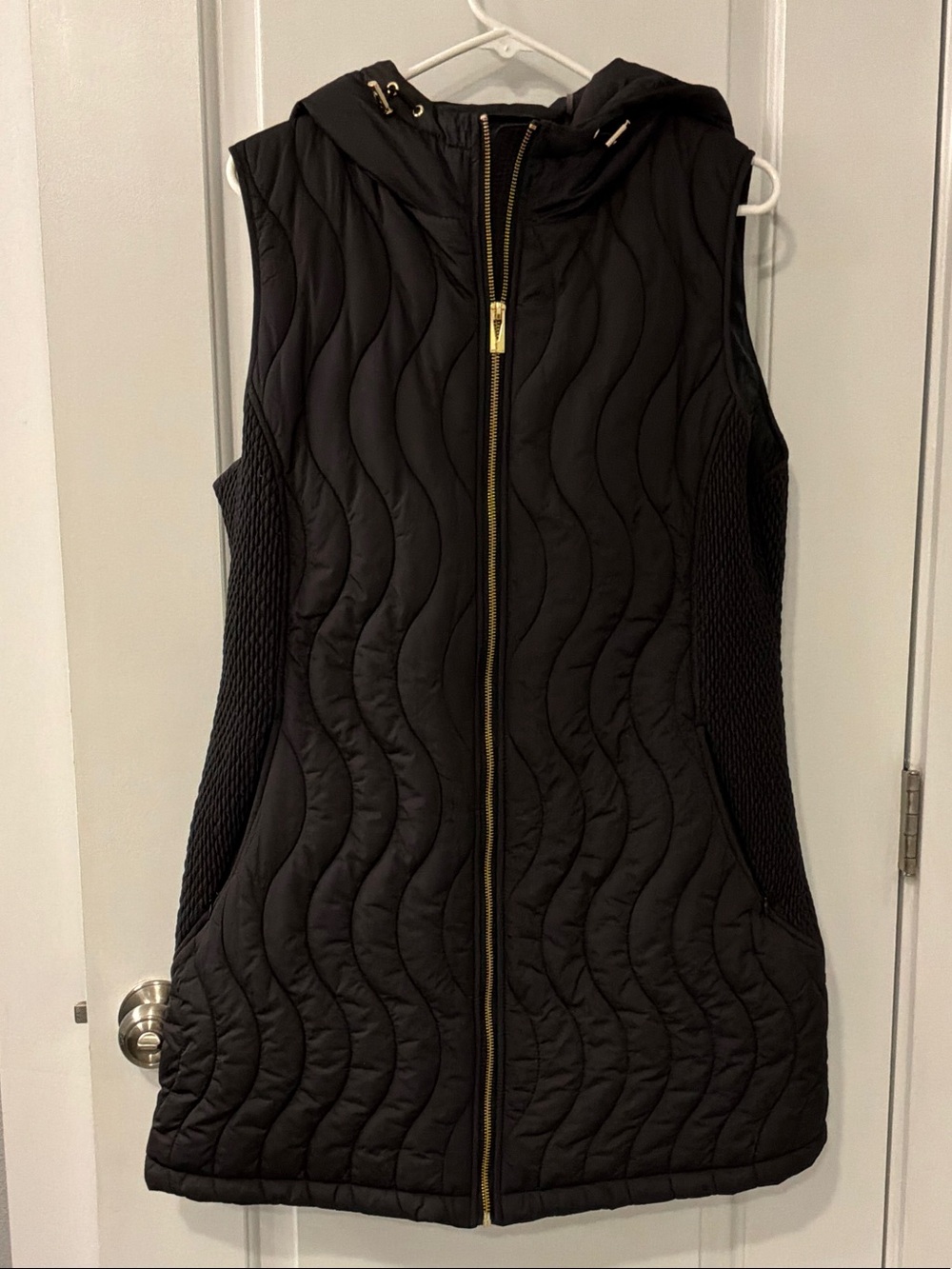 Via Spiga Black Hooded Puffer Vest